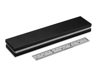 Caja Para Pulseras, Cartón Negro Con Banda Metálica De Color Plata - Imagen Estandar - 4