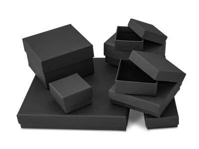 Caja Para Anillos, Cartón Negro Mate - Imagen Estandar - 5