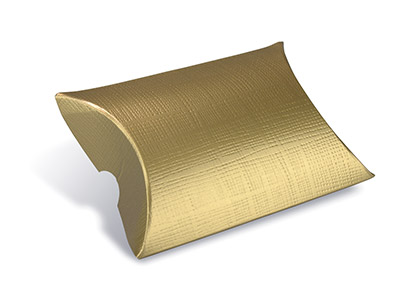 Paquete De 10 Cajas Montables Con Forma De Almohada Montables De Color Oro