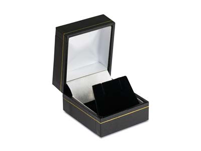 Caja Para Pendientes, Piel Sint{tica Negra. - Imagen Estandar - 1