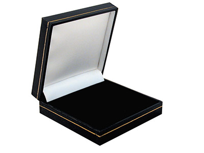 Estuche Universal Modelo Grande, Piel Sint{tica Negra Con Ribete Dorado - Imagen Estandar - 1