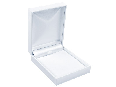 Caja Blanca De Piel Sintética Para Colgante