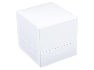Caja Para Anillos, Piel Sint{tica Blanca - Imagen Estandar - 2