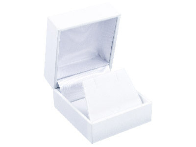 Caja Blanca De Piel Sintética Para Pendientes De Corchete