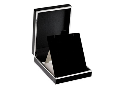 Caja De Dos Tonos Negro Y Plateado Para Colgantes