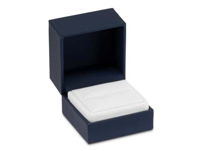 Premium Blue Soft Touch Ring Box - Imagen Estandar - 1
