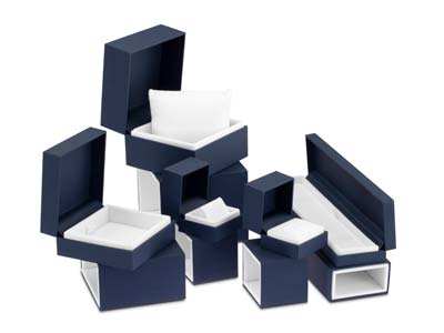 Premium Blue Soft Touch Ring Box - Imagen Estandar - 8