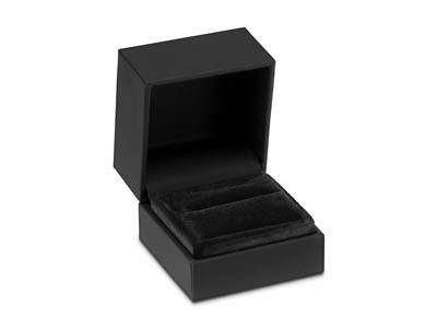 Premium Black Soft Touch Ring Box - Imagen Estandar - 1