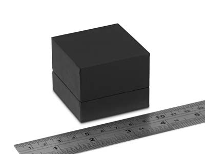Estuche De Anillo Premium, Caucho Negro - Imagen Estandar - 3