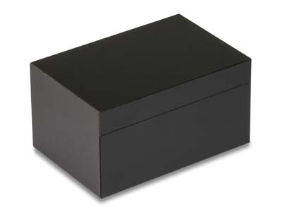 Estuche Para 2 Anillos O Gemelos, Fibra De Madera Negra Lisa - Imagen Estandar - 2