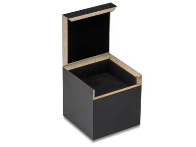 Estuche Para Anillos, Fibra De Madera Negra Lisa - Imagen Estandar - 1