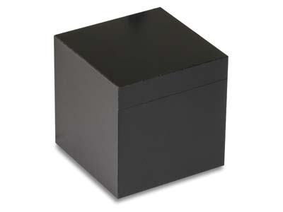 Estuche Para Anillos, Fibra De Madera Negra Lisa - Imagen Estandar - 2