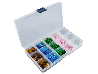 Caja Organizadora De Plástico , Caja Organizadora De 15 Compartimentos, 17,5 Cm X 10,0 Cm X2,2 Cm