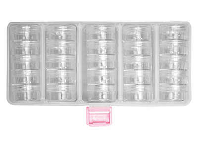 Almacenamiento De Cuentas, 25 Frascos Redondos En Caja Transparente - Imagen Estandar - 4