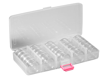 Almacenamiento De Cuentas, 25 Frascos Redondos En Caja Transparente - Imagen Estandar - 5