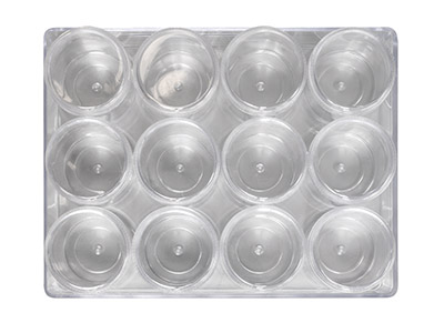 Almacenamiento De Cuentas, 12 Frascos Redondos Grandes En Caja Transparente - Imagen Estandar - 3