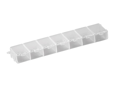 Mini Caja De Almacenamiento Para Abalorios, 7 Compartimentos, 15 X 3 X2 cm, Plástico Transparente - Imagen Estandar - 2