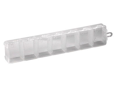 Mini Caja De Almacenamiento Para Abalorios, 7 Compartimentos, 15 X 3 X2 cm, Plástico Transparente - Imagen Estandar - 4