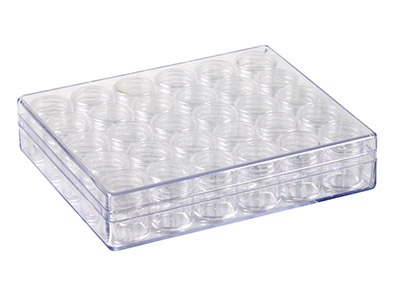 Almacenamiento De Cuentas, 30 Mini Macetas Redondas En Caja Transparente - Imagen Estandar - 2