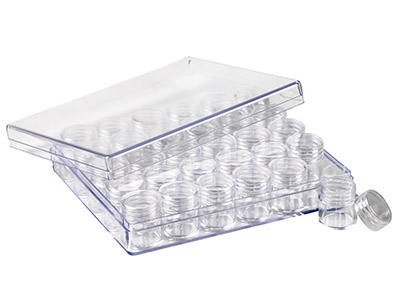 Almacenamiento De Cuentas, 30 Mini Macetas Redondas En Caja Transparente - Imagen Estandar - 4