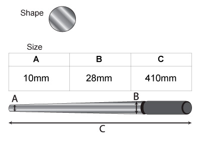 Triboulet Para Forjar En Acero Templado, Redondo, Diámetro 28 A 10 Mm,longitud 40 Cm, Durston - Imagen Estandar - 2