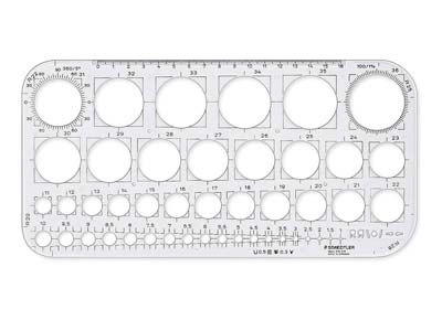 Plantilla Mars Circle De Staedtler,de 1 MM Hasta 36 Mm. - Imagen Estandar - 1