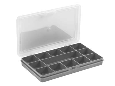 Organizador De Almacenamiento Mini Wham De 17x11x2,5cm Y 13 Compartimentos, Color Gris Delfn