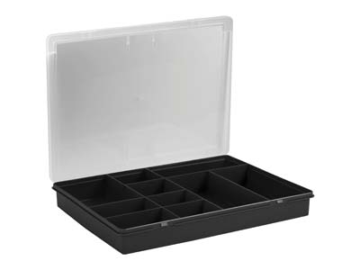 Organizador Grande 10 Compartimentos, 38 X 30 X 5 cm, Polipropileno Negro, Wham - Imagen Estandar - 1