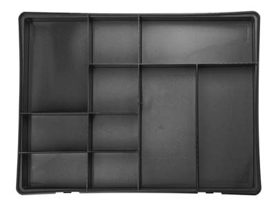 Organizador Grande 10 Compartimentos, 38 X 30 X 5 cm, Polipropileno Negro, Wham - Imagen Estandar - 3