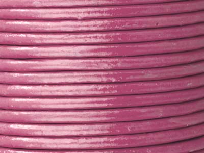 Cordón De Cuero Redondo Rosa, De 2 MM De Diámetro, 3 X 1 Metro De Largo - Imagen Estandar - 2
