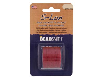 Beadsmith S-lon Bead Cord Dark Red Tex 210 Gauge 18 70m
