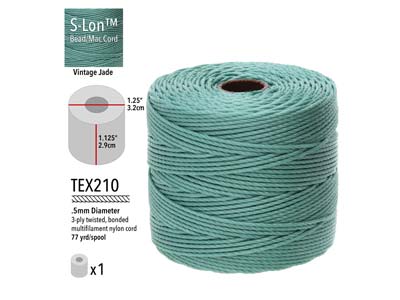 Beadsmith S-lon Bead Cord Vintage Jade Tex 210 Gauge #18 70m - Imagen Estandar - 3