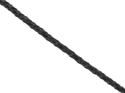 Cordn De Cuero Trenzado Negro, 3 MM De Diámetro Redondo, 1 X 3 Metros De Largo