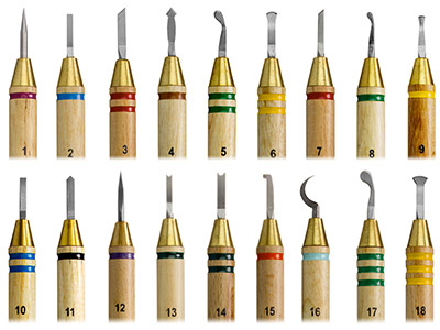 Juego De 18 Espátulas Para Cera, Tamaños Del 1 Al 18, Wolf Precision - Imagen Estandar - 1
