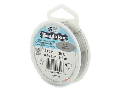 Alambre Redondo De Acero Recubiertode Nailon De 49 Hebras De Beadalon , 0,46mm, Carrete De 9,20 Metros