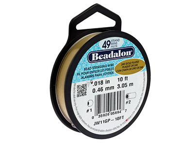 Alambre Redondo De Acero Chapado Enoro De 24 K, 49 Hebras, 0,46 mm, B Eadalon, Carrete De 3 Metros - Imagen Estandar - 1