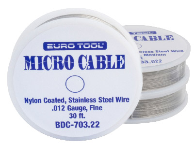 Alambre Redondo De Acero Recubiertode Nailon De 0,53mm, Bobina De 9, 20 Metros