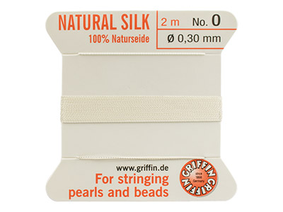 Hilo De Seda Natural Griffin Nº 0, Blanco, 0,30 mm, 2 Metros - Imagen Estandar - 1