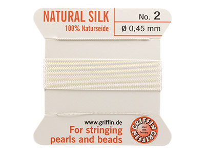 Hilo De Seda Natural Griffin Nº 2, Blanco, 0,45 mm, 2 Metros - Imagen Estandar - 1