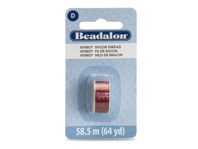 Hilo Color Burdeos Para Abalorios Beadalon Nymo Tamaño D 0,30 Mm, Carrete De 58,5 M - Imagen Estandar - 1