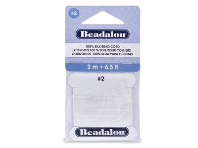 Hilo De Seda 100% Beadalon Blanco 0,45 mm, 1 Aguja, 2 Metros - Imagen Estandar - 1