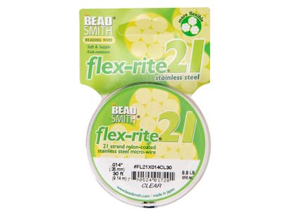 Beadsmith Flexrite, 21 Strand, Clear, 0.36mm, 9.1m