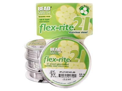 Alambre Flexrite De 21 Hilos, 0,36 mm, Transparente, 9,14 Metros, Beadsmith - Imagen Estandar - 2