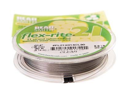 Alambre Flexrite De 21 Hilos, 0,36 mm, Transparente, 9,14 Metros, Beadsmith - Imagen Estandar - 5