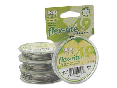 Beadsmith Flexrite, 49 Strand, Clear, 0.36mm, 9.1m - Imagen Estandar - 3