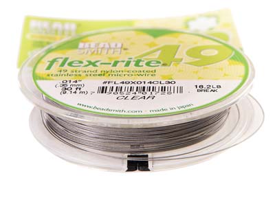 Hilo Flexrite De 49 Hilos, 0,36 mm,transparente, 9,14 Metros, Beadsmi Th - Imagen Estandar - 5