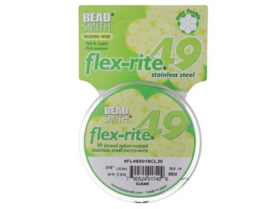 Beadsmith Flexrite, 49 Strand, Clear, 0.45mm, 9.1m - Imagen Estandar - 1
