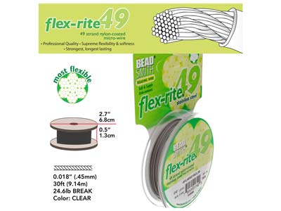 Hilo Flexrite 49 Hilos, 0,45 mm, Transparente, 9,14 Metros, Beadsmith - Imagen Estandar - 3