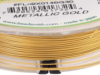 Beadsmith Flexrite, 49 Strand, Metallic Satin Gold, 0.36mm, 9.1m - Imagen Estandar - 5