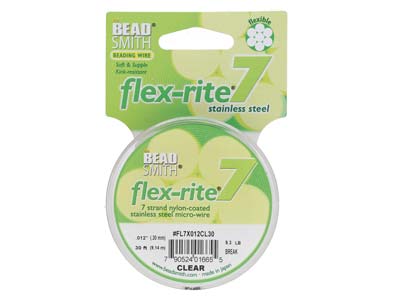 Hilo Flexrite De 7 Hebras, 0,30 Mm,transparent, 9,14 Metros, Beadsmit H - Imagen Estandar - 1